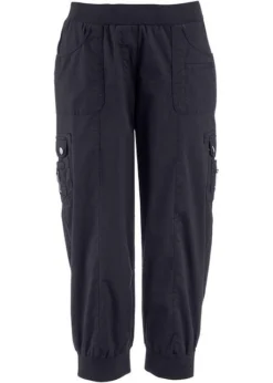 Pantalon Cargo 3/4 En Coton Avec Taille élastiquée -Mode Femme 14200529 iwfclYvq