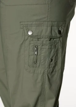 Pantalon Cargo 3/4 En Coton Avec Taille élastiquée -Mode Femme 15242418 J3SqeT6s