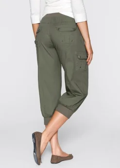 Pantalon Cargo 3/4 En Coton Avec Taille élastiquée -Mode Femme 15248072 24YlZ269