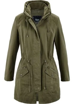 Parka Courte En Coton Avec Col Montant, Cintrée