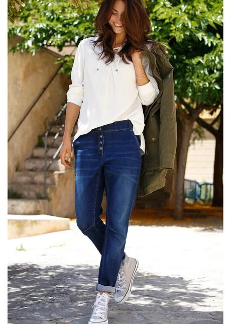 Jean Boyfriend Stretch à Taille élastiquée 7 Jean Boyfriend Stretch à Taille élastiquée – Image 7