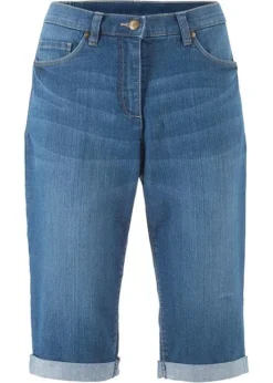 Bermuda En Jean Stretch à Taille Confortable