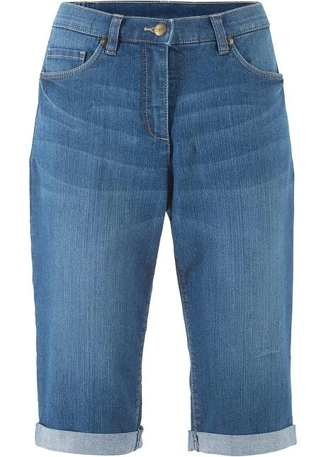 Bermuda En Jean Stretch à Taille Confortable 1 Bermuda En Jean Stretch à Taille Confortable