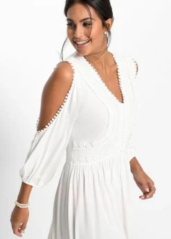 Robe Jersey à Découpes Et Détail Dentelle -Mode Femme 18054664 u9eFXh5N