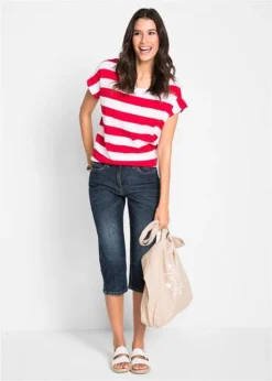 Jean Stretch Droit Taille Normale, Longueur 3/4 -Mode Femme 18082040 C4UaPkdU