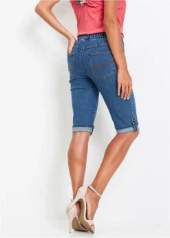 Bermuda En Jean Avec Taille Entièrement élastiquée -Mode Femme 18112053 LjibLmof