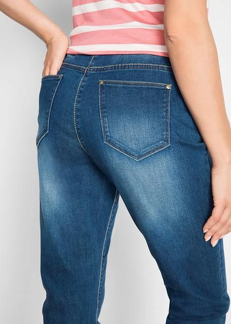 Jean Boyfriend Extensible à Empiècement Taille Côtelé 5 Jean Boyfriend Extensible à Empiècement Taille Côtelé – Image 5