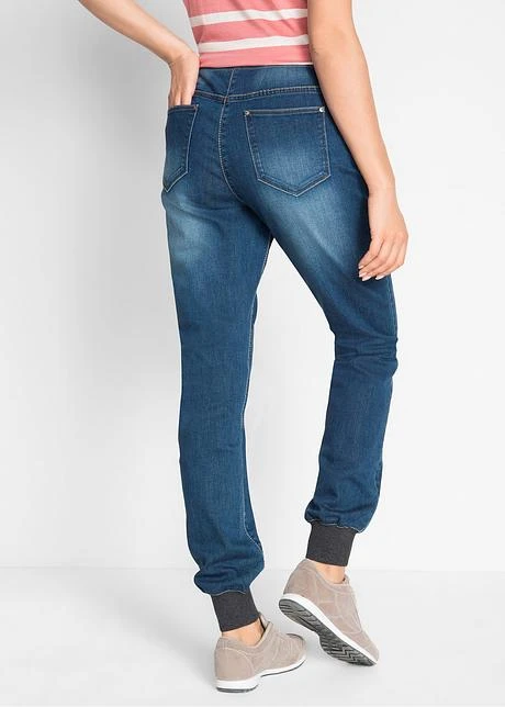 Jean Boyfriend Extensible à Empiècement Taille Côtelé 2 Jean Boyfriend Extensible à Empiècement Taille Côtelé – Image 2