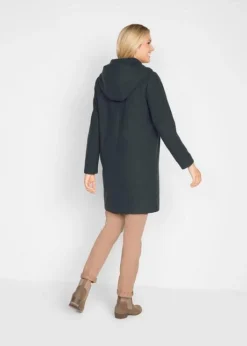 Manteau Court Imitation Laine à Capuche -Mode Femme 18201729 faTdLhbh