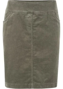 Jupe En Velours Côtelé Stretch à Ceinture Confort -Mode Femme 18269789 OB5nG6CH