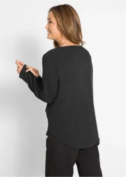 Blouse En Viscose Col V, Manches Longues -Mode Femme 18302241 7DqhIyWd