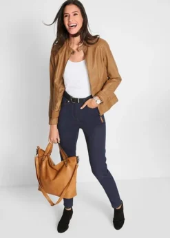 Pantalon En Twill Stretch Avec Dos élastiqué, Slim Fit -Mode Femme 18364699 RfmMxpSj