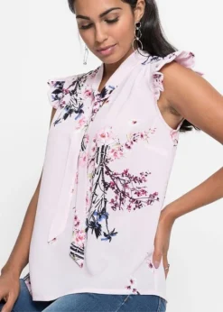 Blouse Imprimée Sans Manches à Lavallière -Mode Femme 19104884 4kPEHf6V