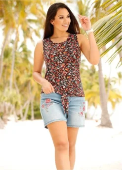 Short En Jean Brodé -Mode Femme 19114424 WErp72Sj