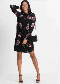 Robe En Chiffon Avec Col Smocké -Mode Femme 19193213 8ViPTxDs