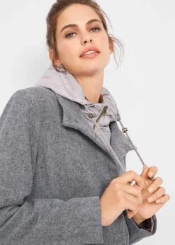 Manteau Court D'hiver à Teneur En Laine, Style 2 En 1 -Mode Femme 19233844 y5SSkiHH