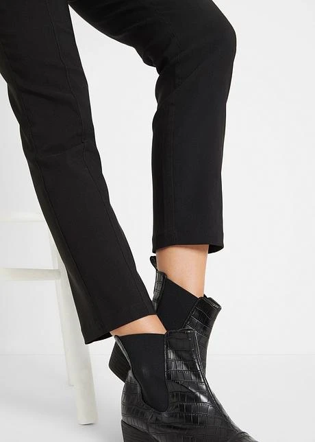 Pantalon 7/8 En Bengaline Avec Tour De Taille élastiqué, Slim Fit 6 Pantalon 7/8 En Bengaline Avec Tour De Taille élastiqué, Slim Fit – Image 6