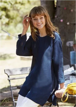 Tunique Longue En Coton, Manches 7/8 -Mode Femme 19373810 aZj8pt5i