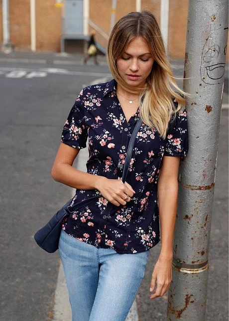 Chemisier Imprimé, Manches Courtes 7 Chemisier Imprimé, Manches Courtes – Image 7
