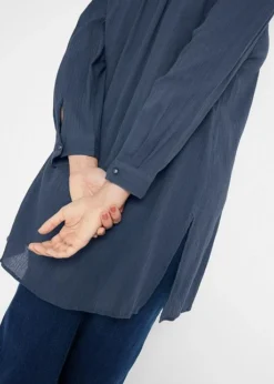 Tunique Longue En Coton, Manches 7/8 -Mode Femme 20022736 jRM8s8TX