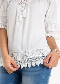Tunique à Dentelle Et Volants -Mode Femme 20088222 zbNQDLkC