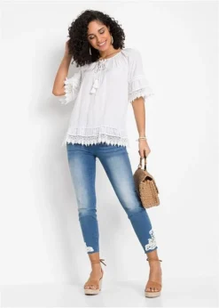 Tunique à Dentelle Et Volants -Mode Femme 20088228 z7IY256f