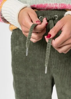 Rainbow Pantalon En Velours Côtelé Avec Taille élastiquée -Mode Femme 20132437 bwi4oLna