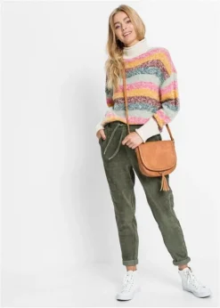 Rainbow Pantalon En Velours Côtelé Avec Taille élastiquée -Mode Femme 20132439 hrOd15qg