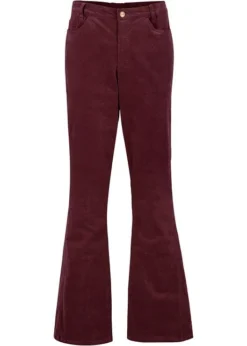 Pantalon Flare En Velours Côtelé Extensible Avec Taille Haute Confortable