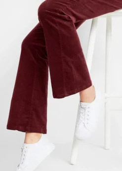 Pantalon Flare En Velours Côtelé Extensible Avec Taille Haute Confortable -Mode Femme 20139610 O7cPV40T