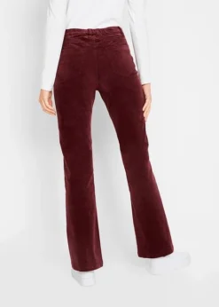 Pantalon Flare En Velours Côtelé Extensible Avec Taille Haute Confortable -Mode Femme 20139617 230eaZTG