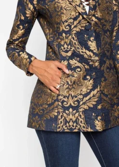Manteau Court En Jacquard Doré -Mode Femme 20193976 F7ADrhb4