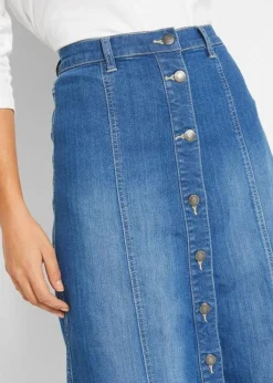 Jupe En Jean Confort-stretch, Longueur Midi -Mode Femme 20266341 AZKBdNO6