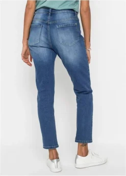 Rainbow Jean Boyfriend Avec Effet Destroy En Coton Bio -Mode Femme 20302700 eL2jP5BL