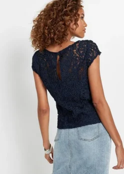 Blouse T-shirt En Dentelle Cordée -Mode Femme 20303893 fbelFJWK