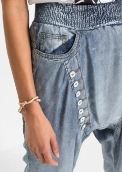 Rainbow Jean Baggy En TENCEL™ Lyocell Avec Délavage Intense -Mode Femme 21007820 4Y3M3WMh