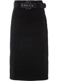 Jupe Crayon Avec Ceinture En Satin