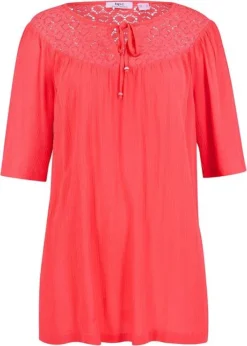 Longue Tunique En Viscose Aspect Froissé, Manches 1/2 16 Longue Tunique En Viscose Aspect Froissé, Manches 1/2 -Mode Femme 21044830 APMWYgai