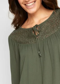 Longue Tunique En Viscose Aspect Froissé, Manches 1/2 13 Longue Tunique En Viscose Aspect Froissé, Manches 1/2 -Mode Femme 21056626 TyH3kqeh