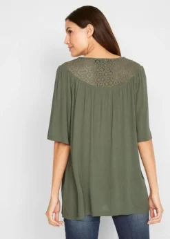 Longue Tunique En Viscose Aspect Froissé, Manches 1/2 11 Longue Tunique En Viscose Aspect Froissé, Manches 1/2 -Mode Femme 21056630 fofWqoqm