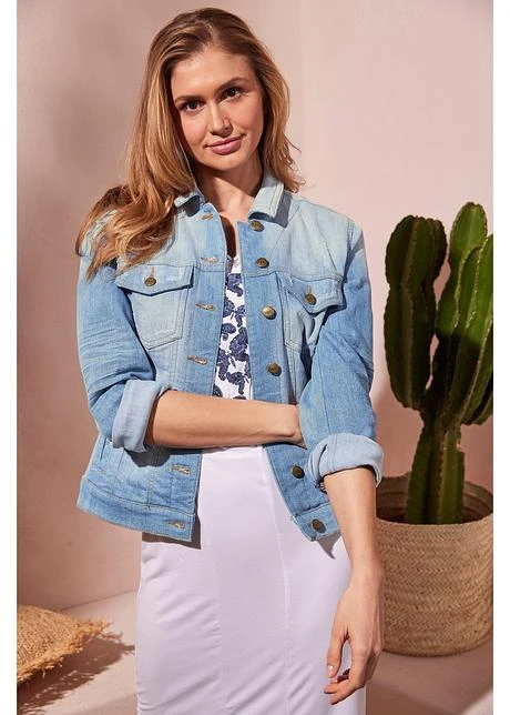 Veste En Jean à Empiècement Latéral Côtelé 7 Veste En Jean à Empiècement Latéral Côtelé – Image 7