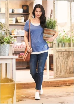 Jean Confort-stretch Avec Fente, 7/8 -Mode Femme 21118527 bO3jqYWz