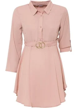 Blouse Longue Avec Ceinture Avec Polyester Recyclé