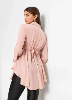 Blouse Longue Avec Ceinture Avec Polyester Recyclé -Mode Femme 21153026 2TMkTdyA