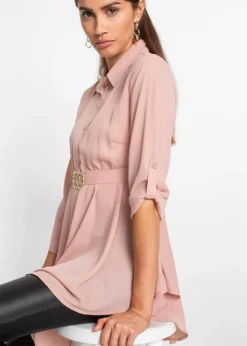 Blouse Longue Avec Ceinture Avec Polyester Recyclé -Mode Femme 21155502 ZB3n8gAK