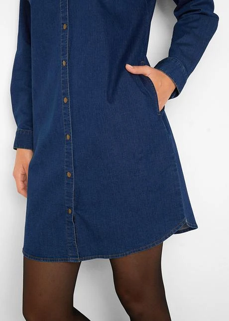 Robe En Jean Avec élasthanne, Manches Longues 6 Robe En Jean Avec élasthanne, Manches Longues – Image 6