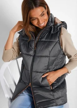 Gilet Sans Manches Matelassé à Capuche Amovible 12 Gilet Sans Manches Matelassé à Capuche Amovible -Mode Femme 21168845 FeebheXU