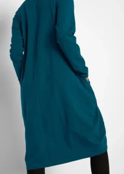 Robe De Forme Ovoïde En Jersey De Coton Avec Poches, Manches Longues Et Longueur Genou -Mode Femme 21171939 W57DyX7S