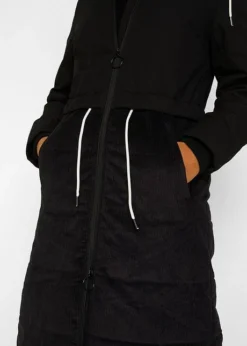 Manteau D'hiver Long Avec Velours Côtelé Et Cordon Coulissant -Mode Femme 21191174 ez1pAsKP