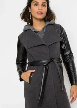 Manteau Court Avec Manches Contrastantes -Mode Femme 21197016 iw4wkMOS